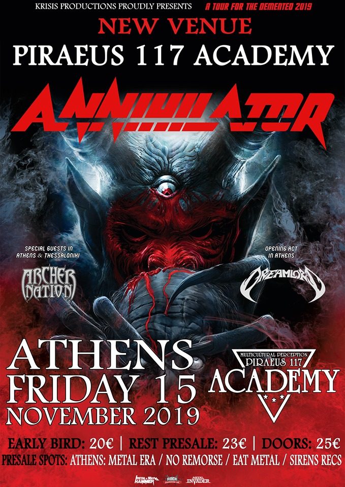 You are currently viewing Αλλαγή χώρου για το live των ANNIHILATOR στην Αθήνα!