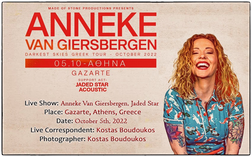 Read more about the article Anneke Van Giersbergen, Jaded Star (Gazarte, Athens, Greece – 5/10/2022)